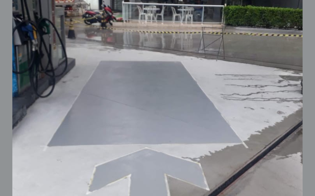 Pintura pista de posto de gasolina epoxi