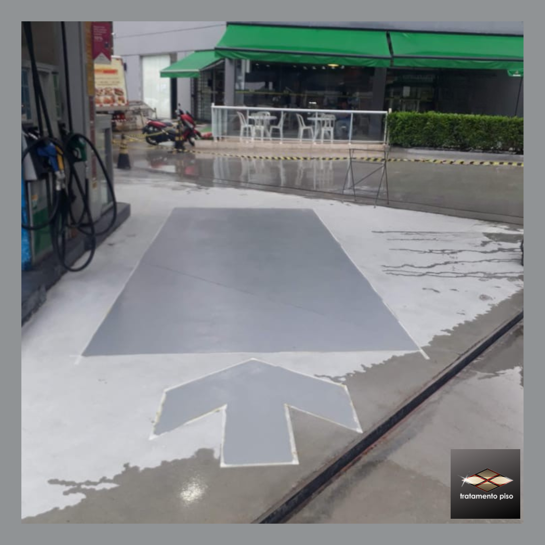 Pintura pista de posto de gasolina epoxi